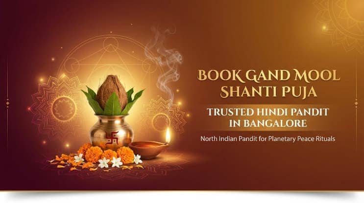 North Indian pandit in Bangalore setup for Gand Mool Shanti Puja