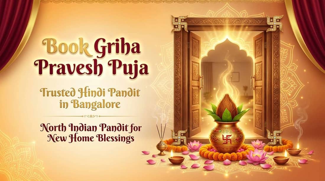 Housewarming ritual led by Hindi pandit in Bangalore for Griha Pravesh