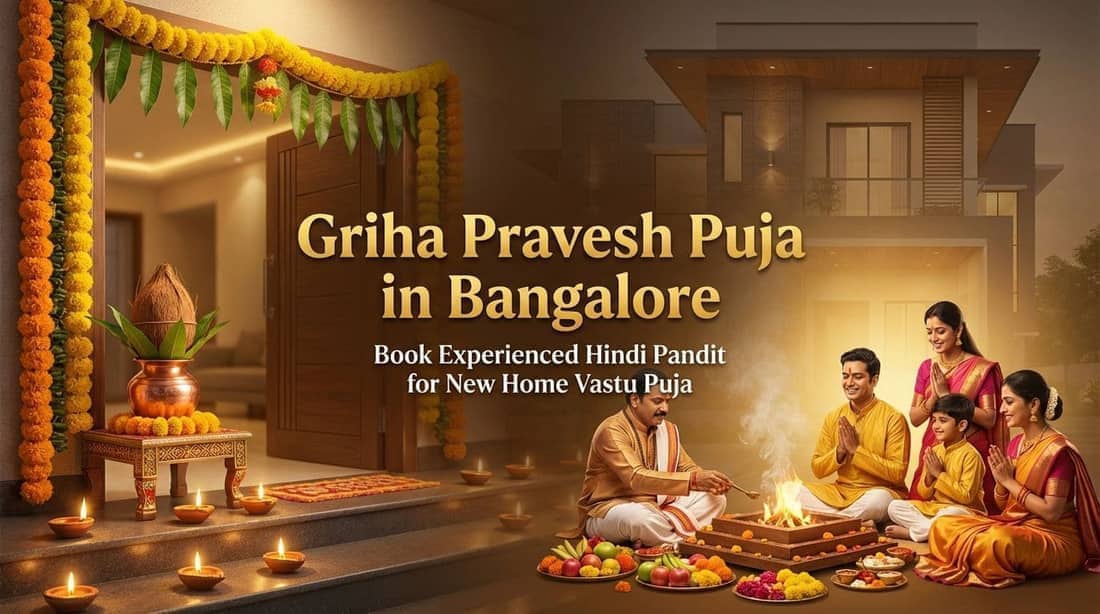 North Indian pandit in Bangalore performing Griha Pravesh offerings