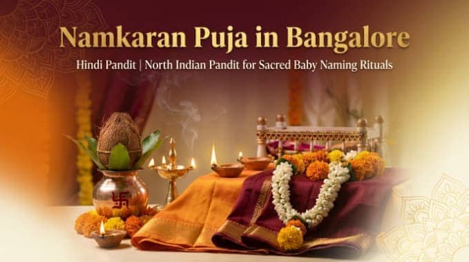 Namkaran Puja Bangalore setup for baby naming ceremony