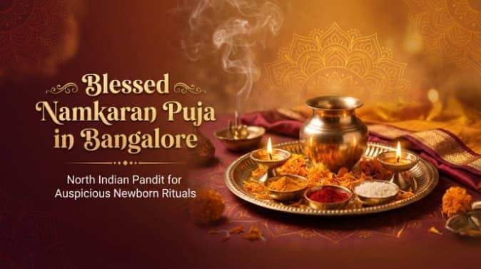 North Indian naming ceremony guided by Hindi pandit in Bangalore