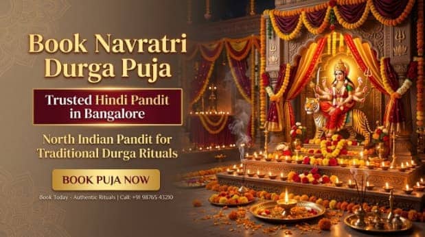 Navratri Durga Puja Bangalore altar setup for festive worship