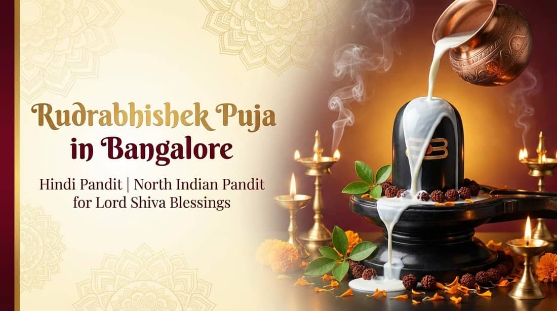 Hindi pandit in Bangalore performing Rudrabhishek Puja for Shiva blessings